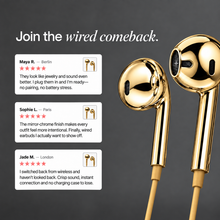 Gold Haze Chroms wired earbuds lifestyle view