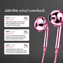 Cabana Pink Chroms wired earbuds lifestyle view