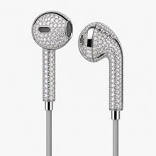 Chroms VVS Diamond iced-out chrome wired earbuds