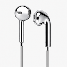 Chroms Platinum Frost chrome wired earbuds — silver mirror finish