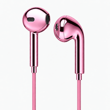 Chroms Cabana Pink chrome wired earbuds — pink mirror finish