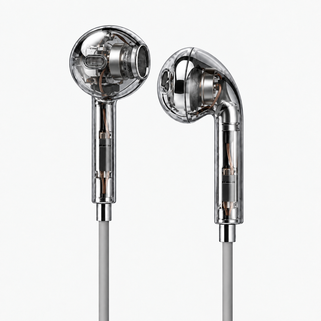 Chroms Phantom Clear transparent wired earbuds