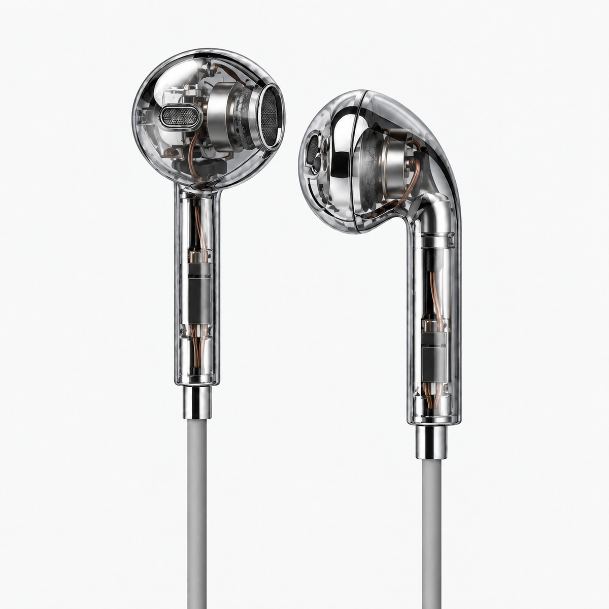 Chroms Phantom Clear transparent wired earbuds